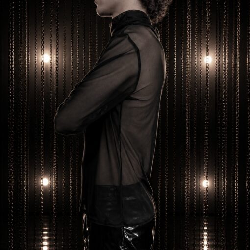 transparentes meshshirt schwarz