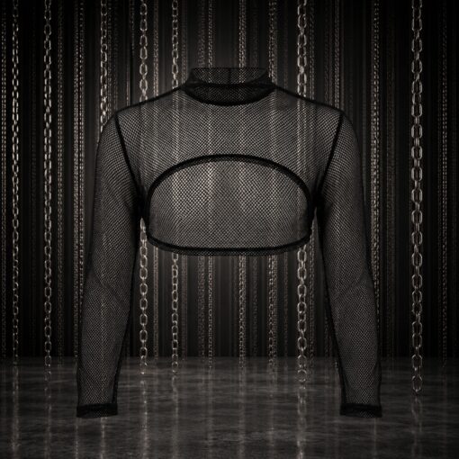Clubwear Mesh Croptop schwarz