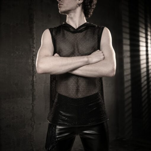 Clubwear Hoodie Tank Top schwarz