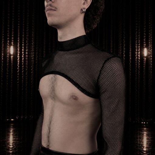mesh croptop schwarz