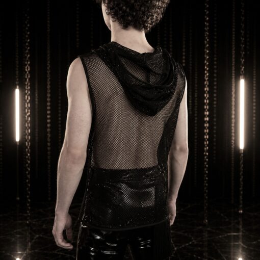 Hoodie Tank Top Diamond Mesh schwarz