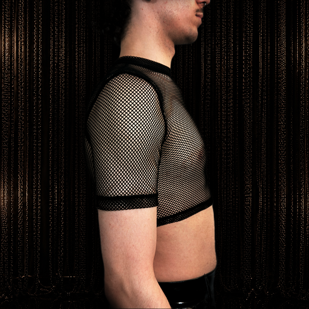 Mesh Croptop Herren Turtleneck