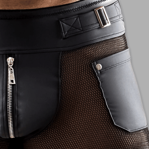 Short mit Mesh - Zip - Pockets Detail der Taschen
