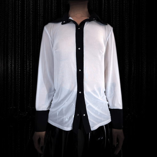 Alternative view of Mesh Bluse Snoe Weiß mit schwarzen Details