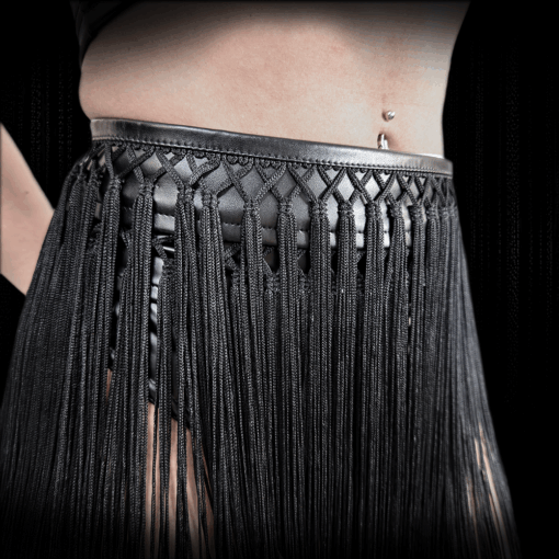 Fringe Mini Skirt XINA Black