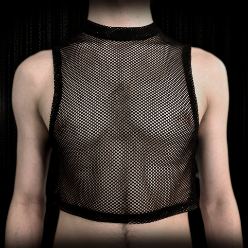 Diamond Mesh Top Vena mit Fransen Male