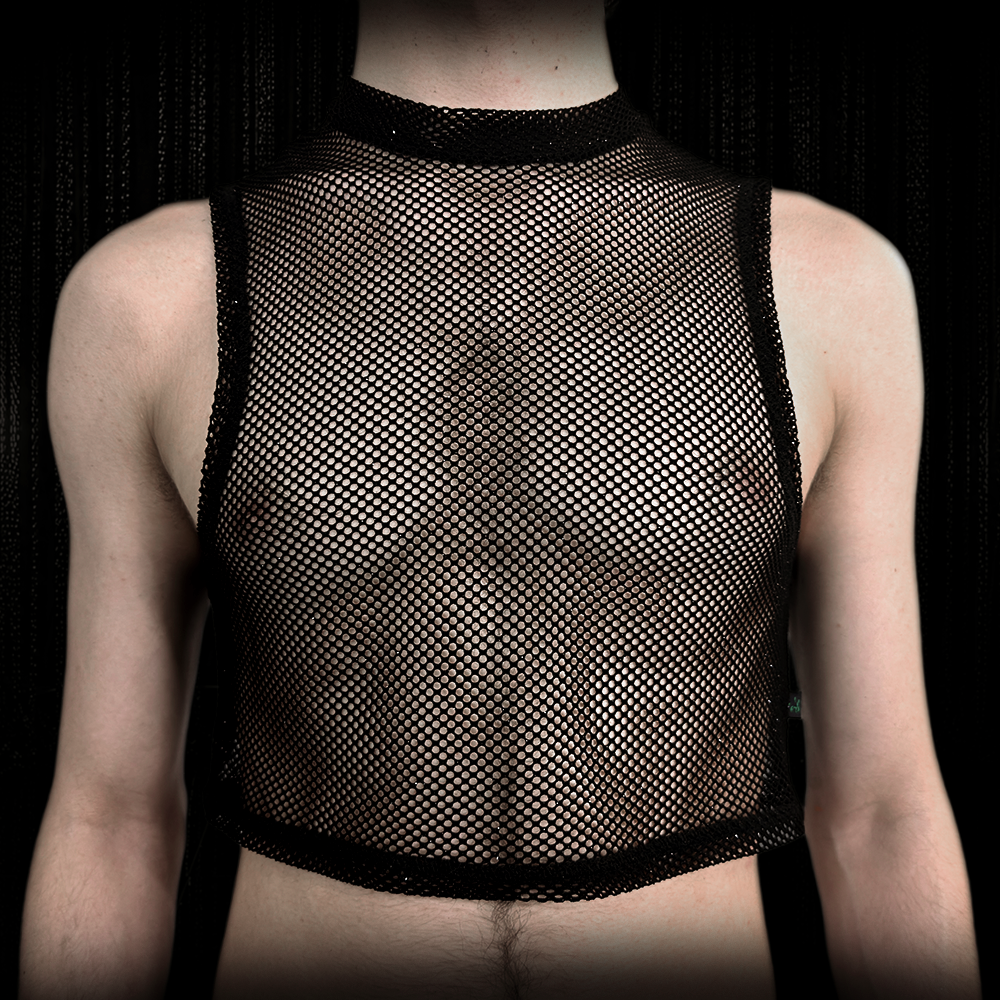 Diamond Mesh Top Vena mit Fransen Male