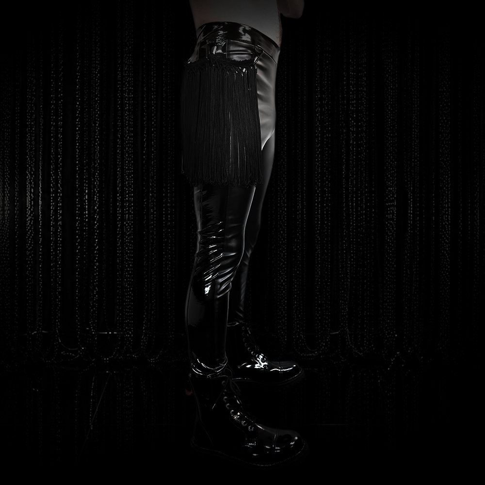 Leggings ZOR mit Lackstreifen und Fransen – Bild 4