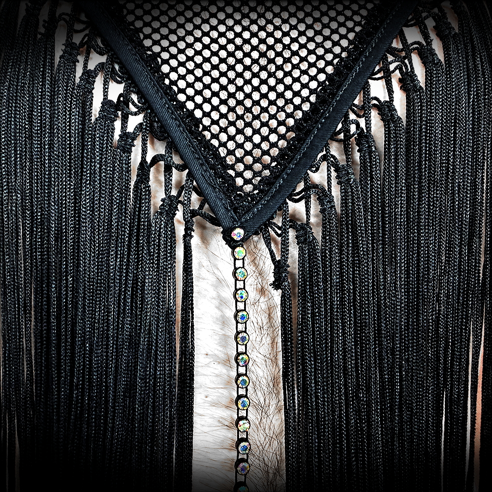 Fransen Poncho ELIX aus Diamond Mesh mit Kristall-Detail Male – Bild 6