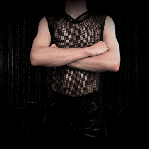 Crop Top mit Hoodie Diamond Mesh Male