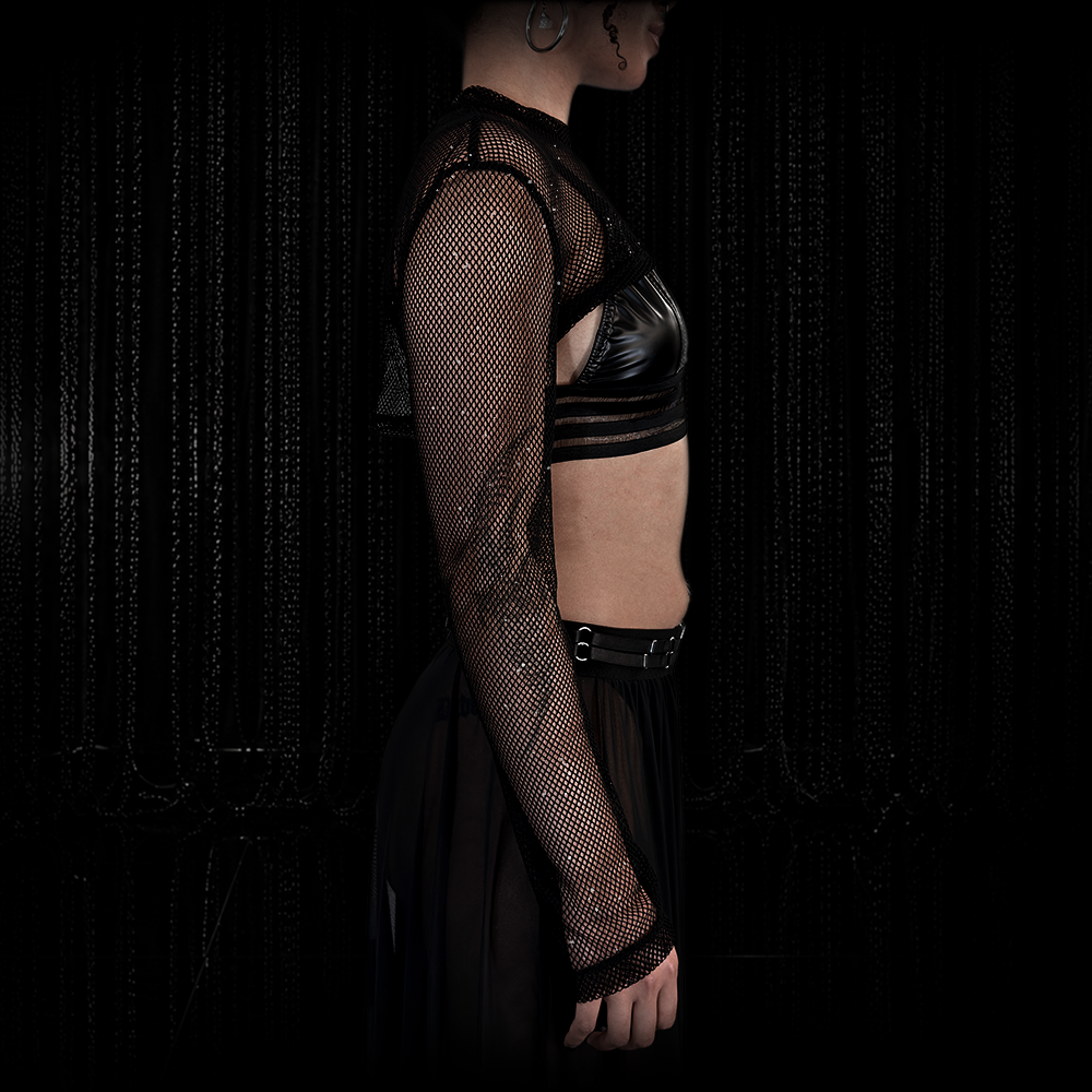 Linda Crop Top Diamond Mesh Female – Bild 2