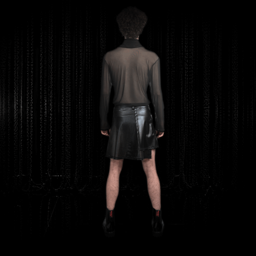 Herrenrock ZANE Kunstleder kombiniert mit Mesh Shirt KIAN