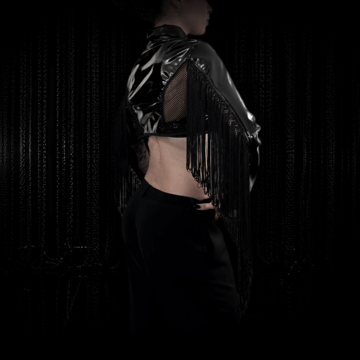 Crop Jacke NOXA in Lackoptik für Clubwear und Luxury Fetish Fashion