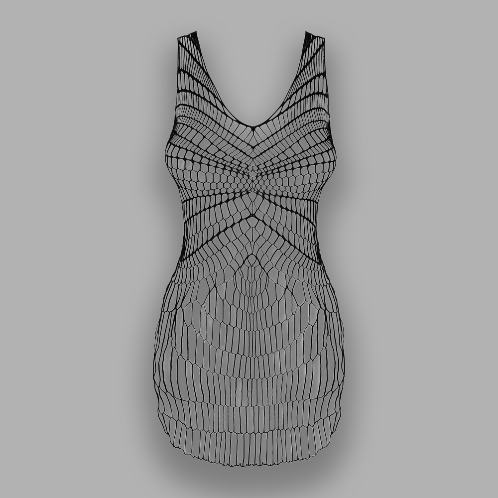 Netzkleid schwarz – Bild 3