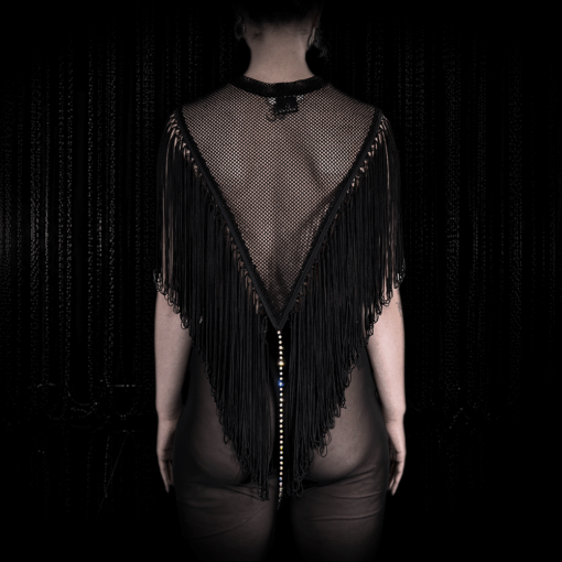 Alternative view of Fransen Poncho ELIX aus Diamond Mesh mit Kristall-Detail