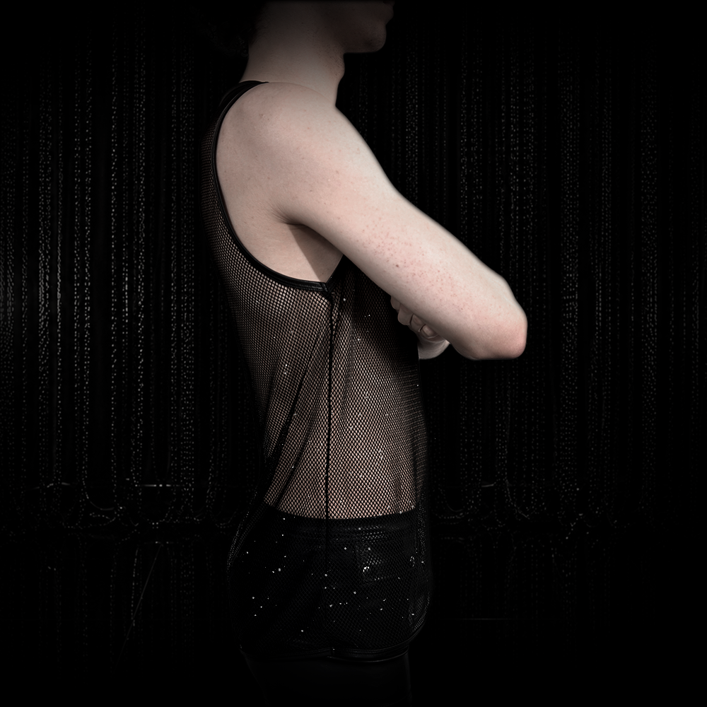 Diamond Mesh Tank Top schwarz – Bild 2