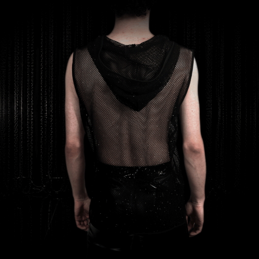 Alternative view of Crop Top mit Hoodie Diamond Mesh Male