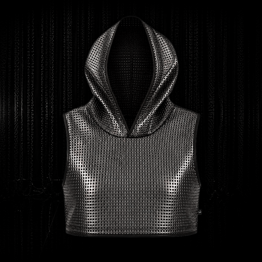 Croptop mit Hoodie perforiert Female – Bild 6