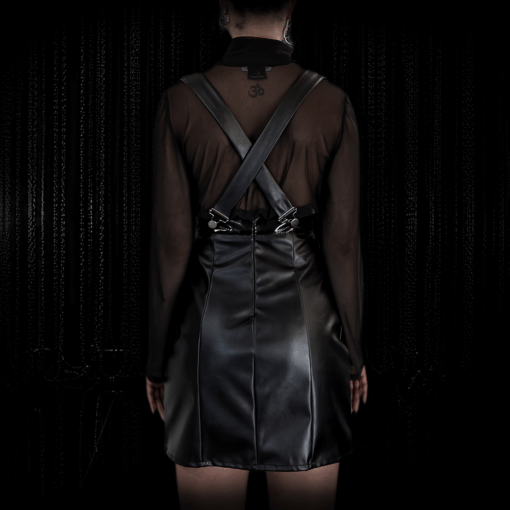 Rückansicht des CLOE Dress mit über Kreuz verlaufenden Trägern