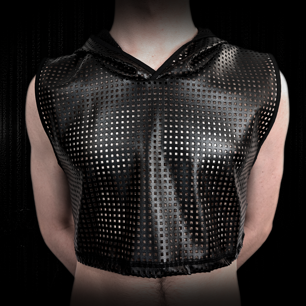 Crop Top mit Hoodie perforiert Male