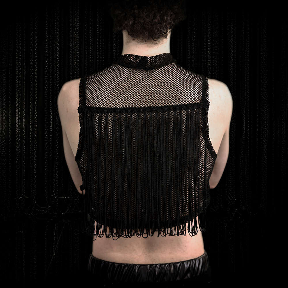 Diamond Mesh Top Vena mit Fransen Male – Bild 3