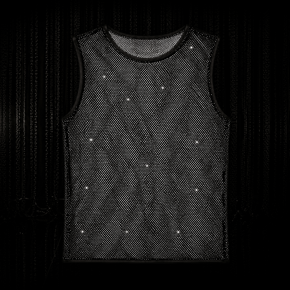 Diamond Mesh Tank Top schwarz – Bild 6