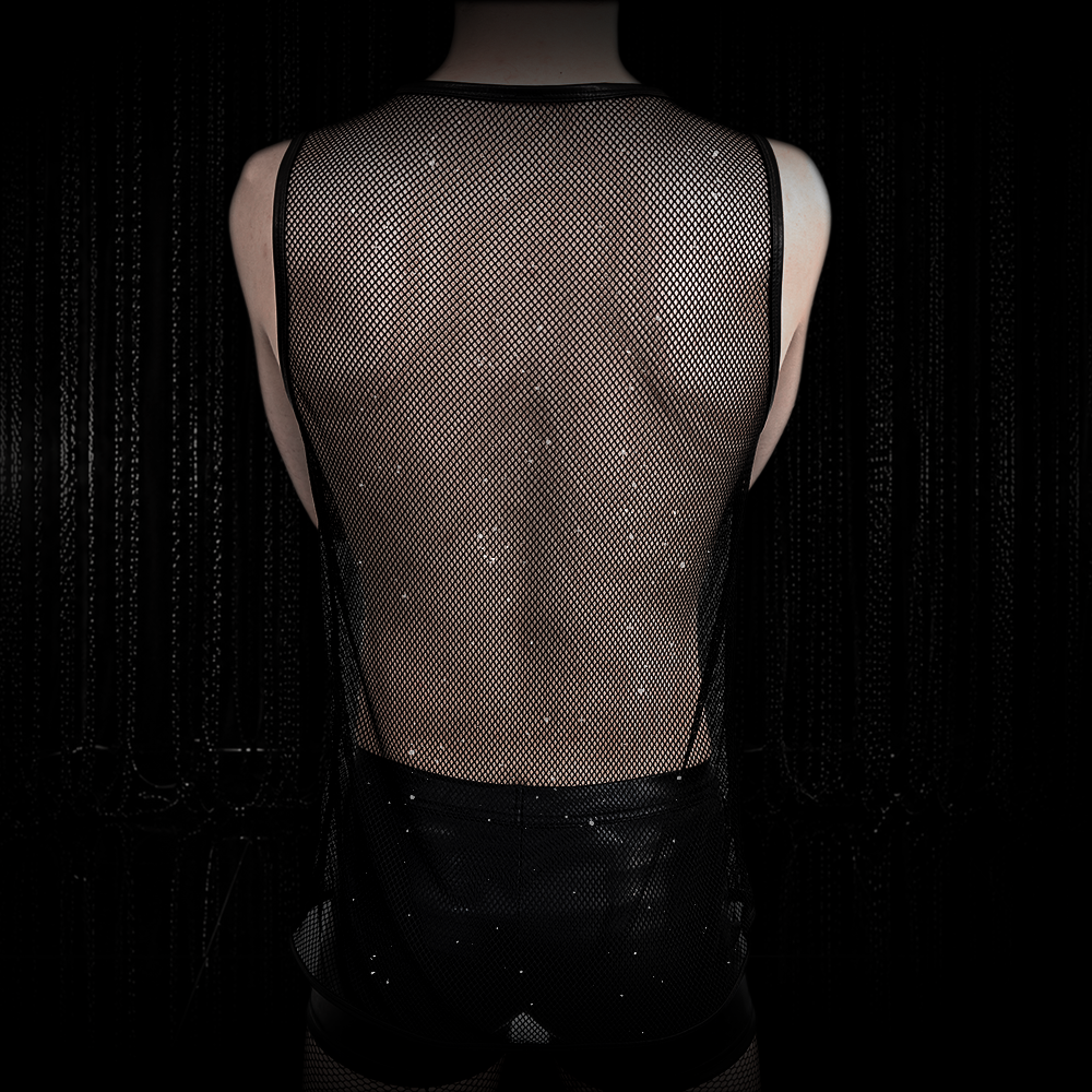 Diamond Mesh Tank Top schwarz – Bild 5