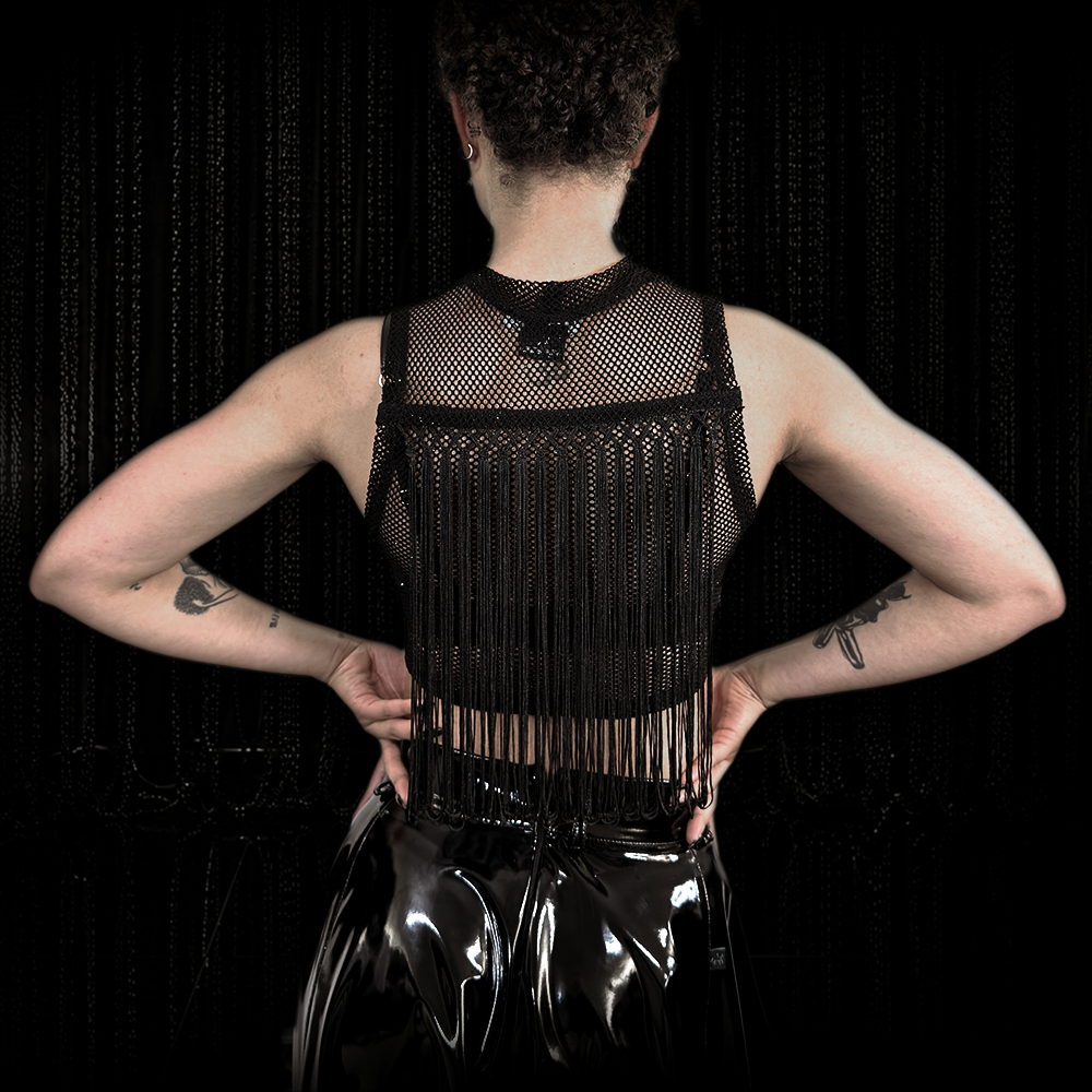 Diamond Mesh Top Vena mit Fransen – Bild 2