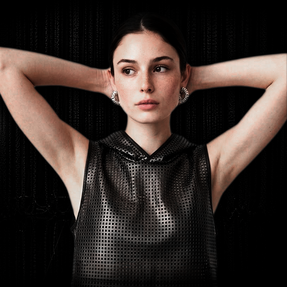 Croptop mit Hoodie perforiert Female