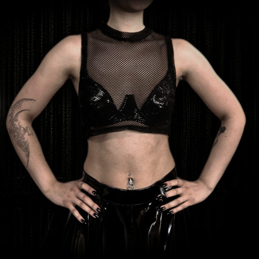 Diamond Mesh Top Vena mit Fransen