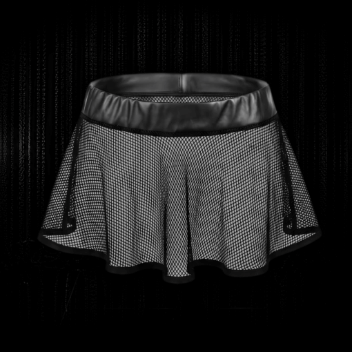 Alternative view of Skaterskirt Akia – Mesh Rock Schwarz Mini mit Wetlook Bund