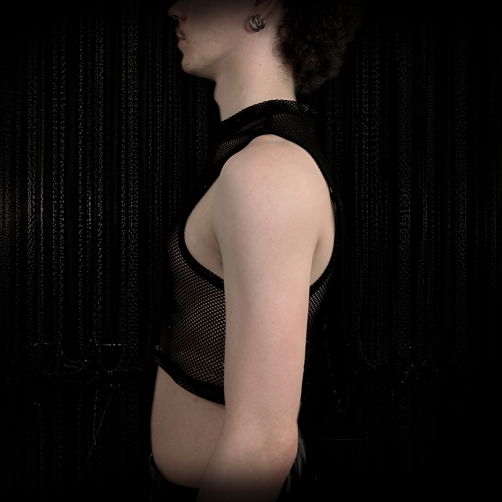 Diamond Mesh Top Vena mit Fransen Male – Bild 4