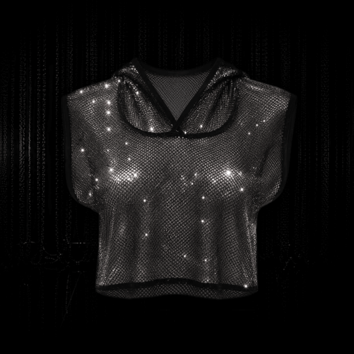 Alternative view of Croptop mit Hoodie Diamond Mesh Female