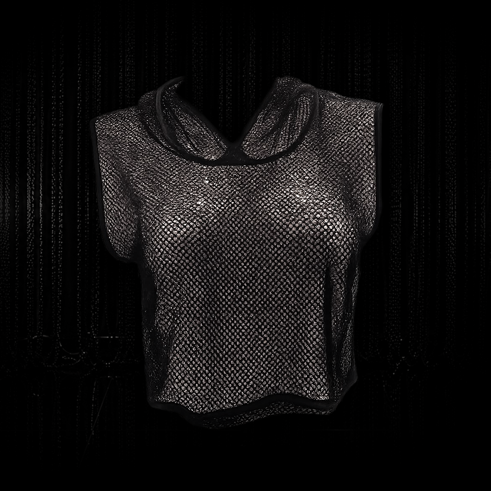 Croptop mit Hoodie Diamond Mesh Female – Bild 3