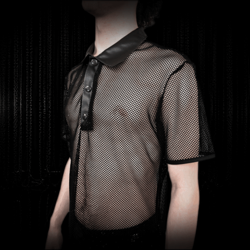 Alternative view of Diamond Mesh Polo Shirt schwarz