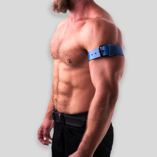Bicepsband robustes Leder blau
