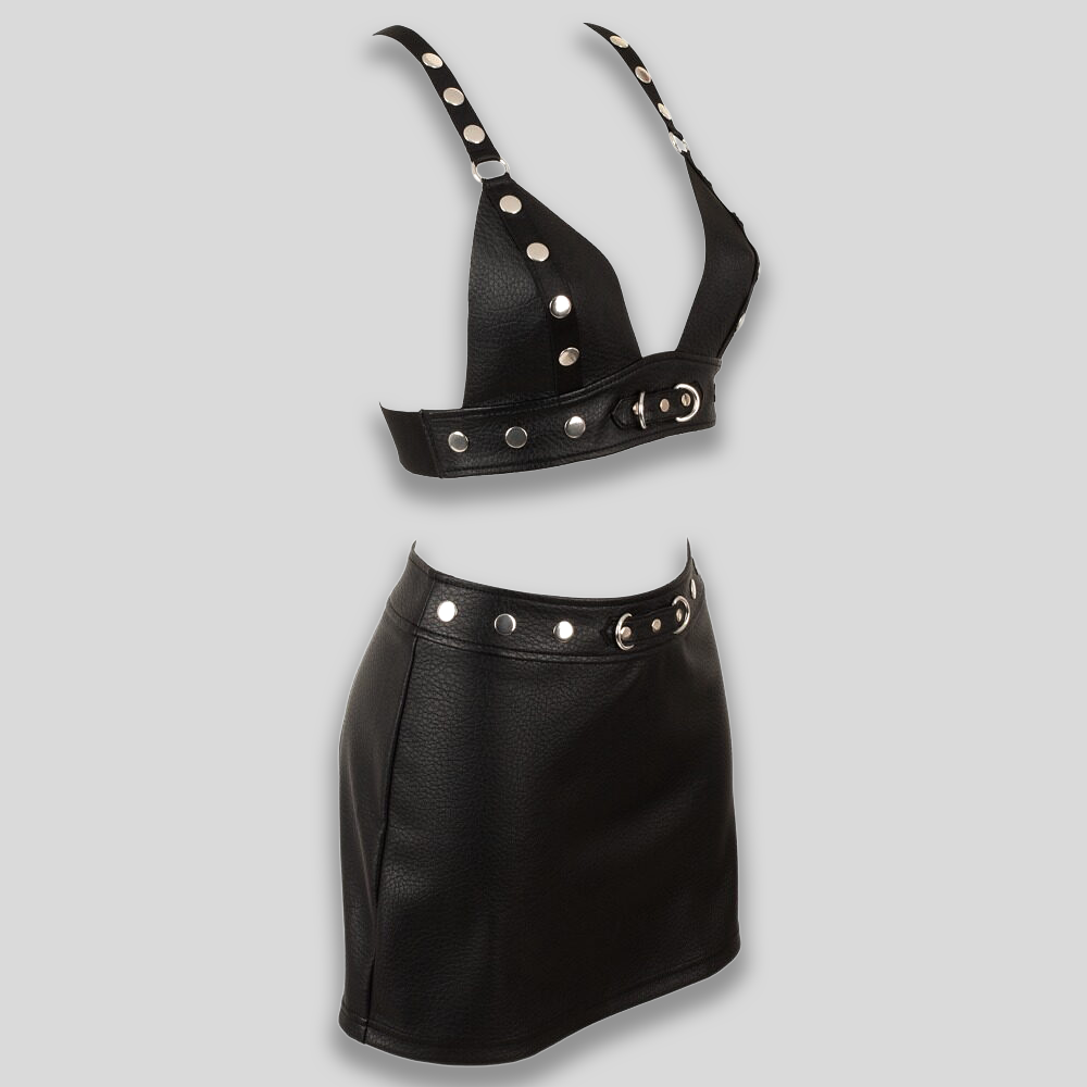Kunstleder Minirock schwarz für Clubwear