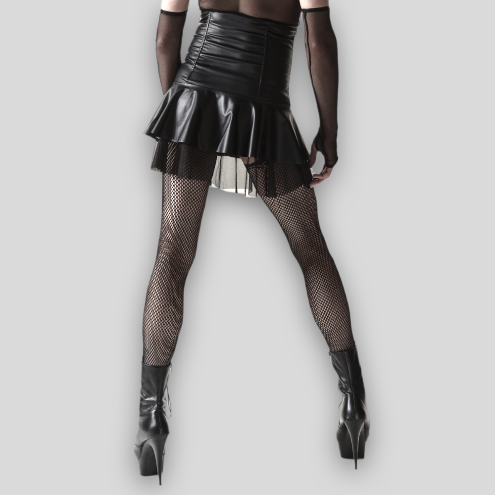 Crossdress Minirock hoch tailliert Schwarz – Bild 7
