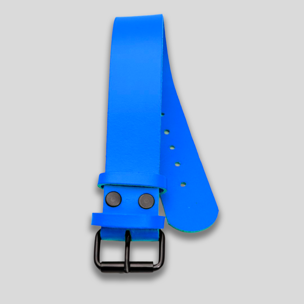 Bicepsband robustes Leder blau – Bild 4