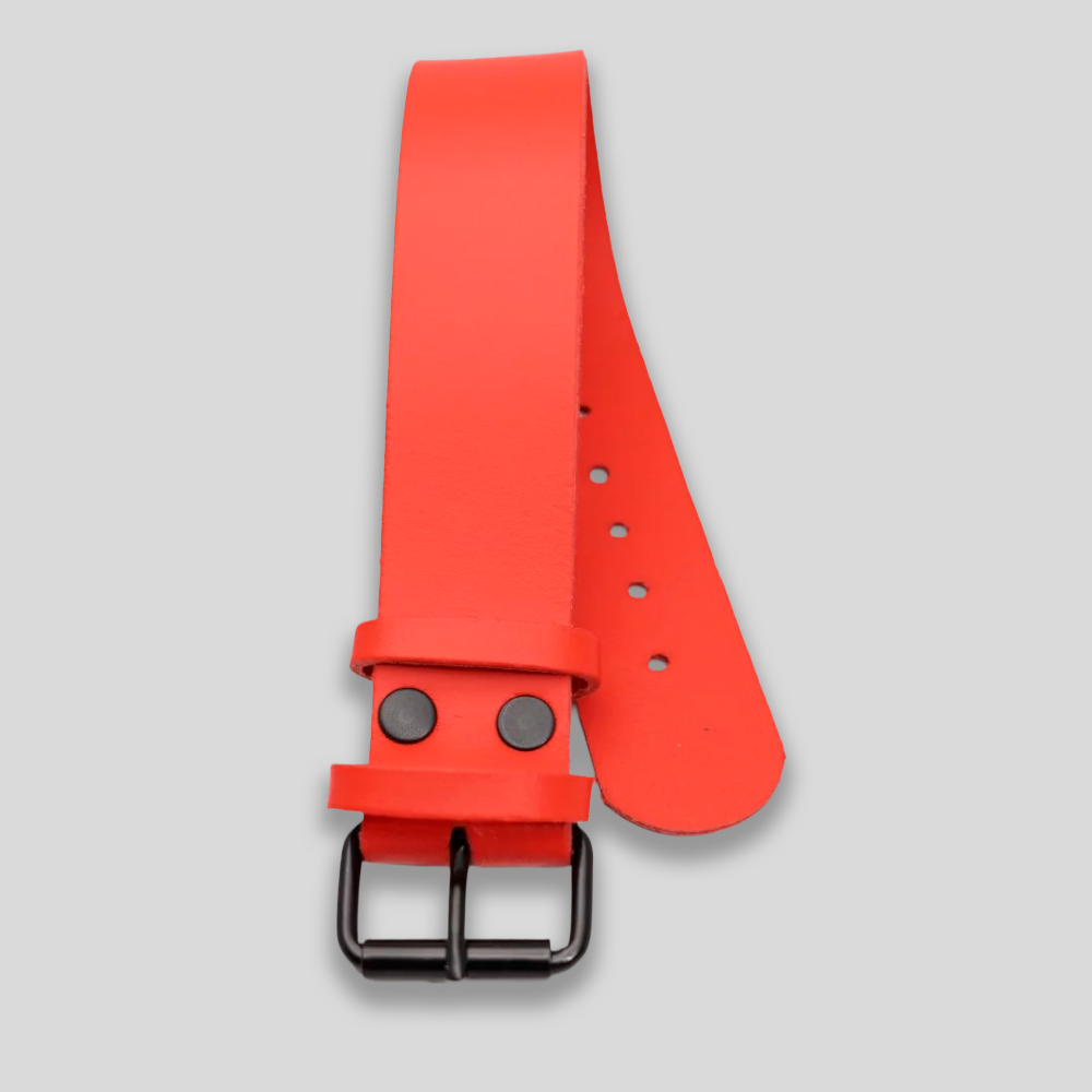 Bicepsband robustes Leder rot – Bild 3