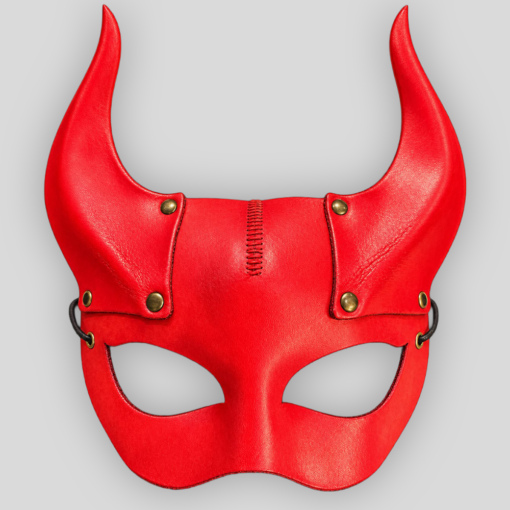 Echtledermaske DIABLO rot