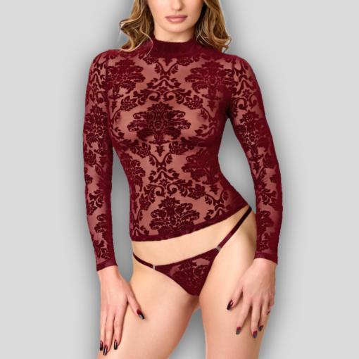 Noir Handmade MASQUERADE transparentes Langarmtop getragen