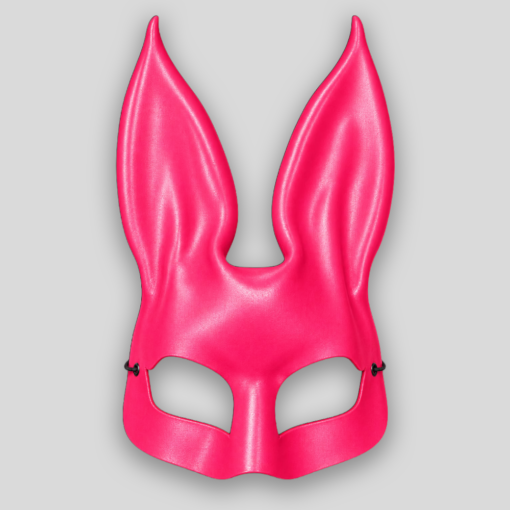 Echtledermaske Bunny PINK mit geraden Ohren