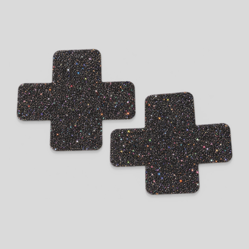 Schwarzer Reiter X Nipple Pasties – Glitter Schwarz