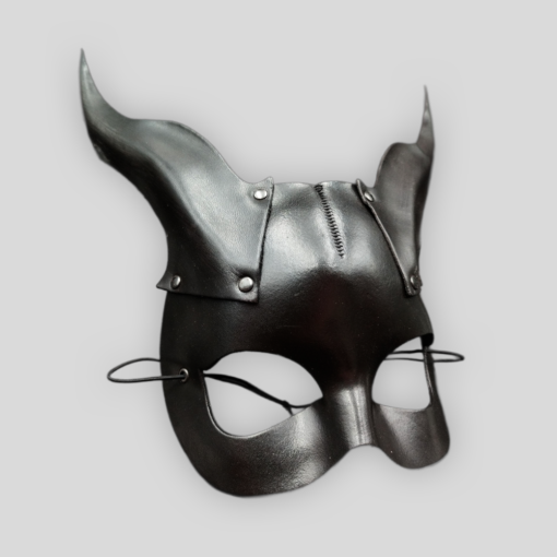 Echtledermaske MALEFICA mit Hörnern von Maskaras Barcelona