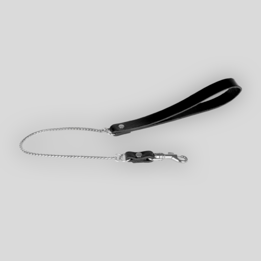 Silberfarbene Metallkette der Lederleine Slim mit 3 mm Kettenstärke