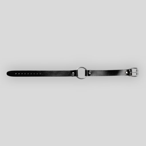 SAXOS Lederchoker mit silberfarbener Metallschnalle und Nietendetails
