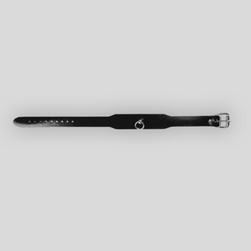 Schwarzer Echtlederchoker mit glänzender, beidseitig lackierter Lederoberfläche